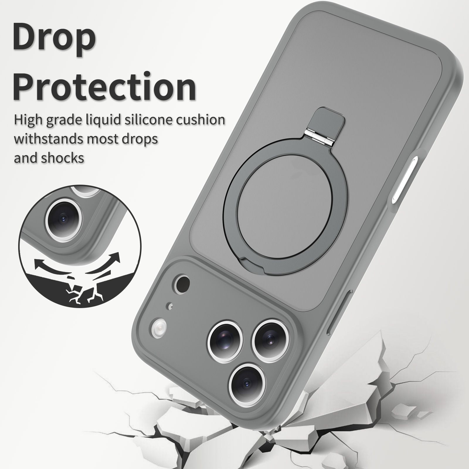 Loop Frost Skin Feeling Magsafe Case with Round Stand — 231
