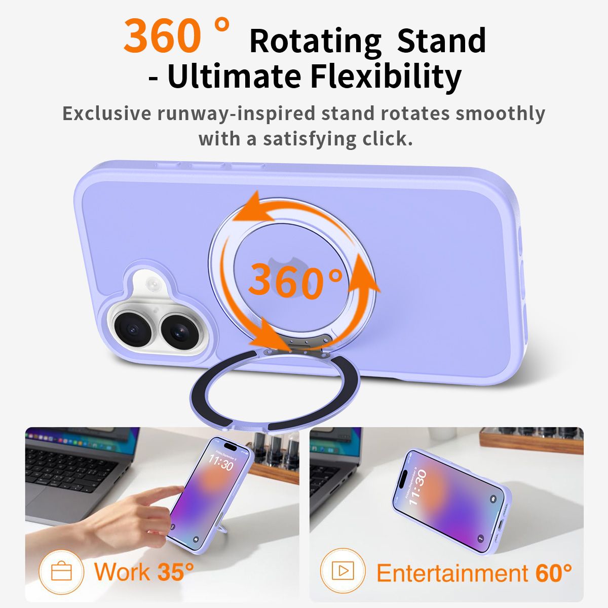 Orbit Frost 360° Rotating Stand Skin-Feel Case — 38