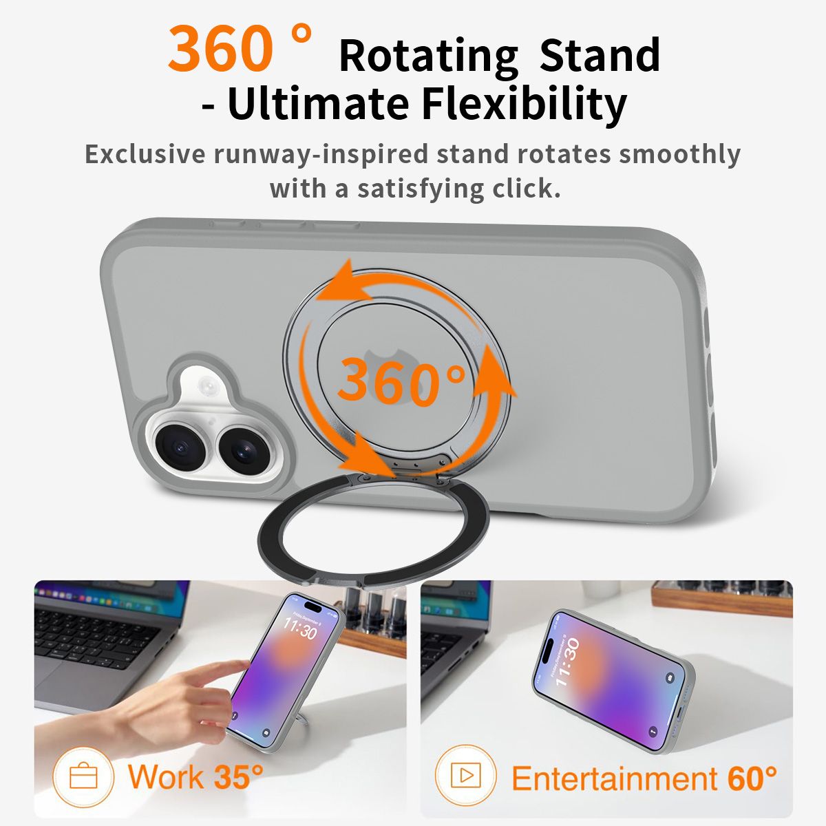 Orbit Frost 360° Rotating Stand Skin-Feel Case — 32