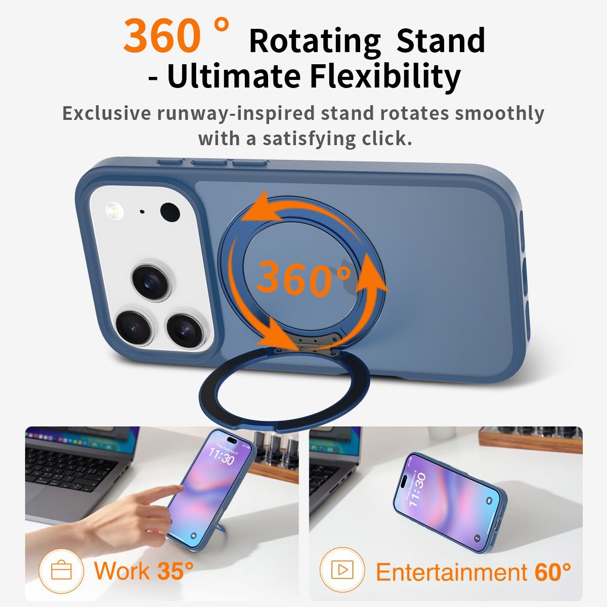 Orbit Frost 360° Rotating Stand Skin-Feel Case — 114