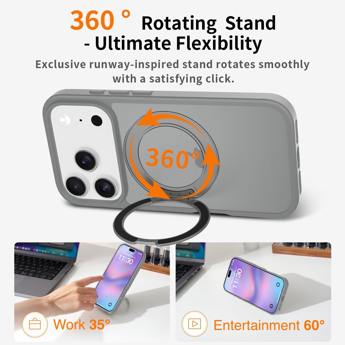 Orbit Frost 360° Rotating Stand Skin-Feel Case — 120
