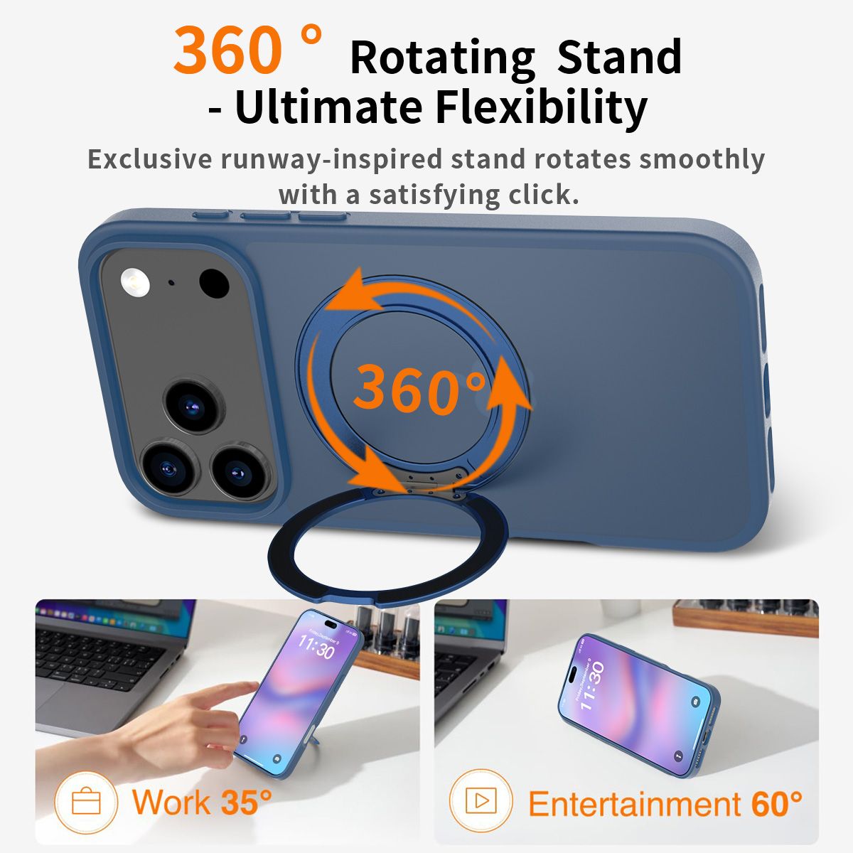 Orbit Frost 360° Rotating Stand Skin-Feel Case — 158
