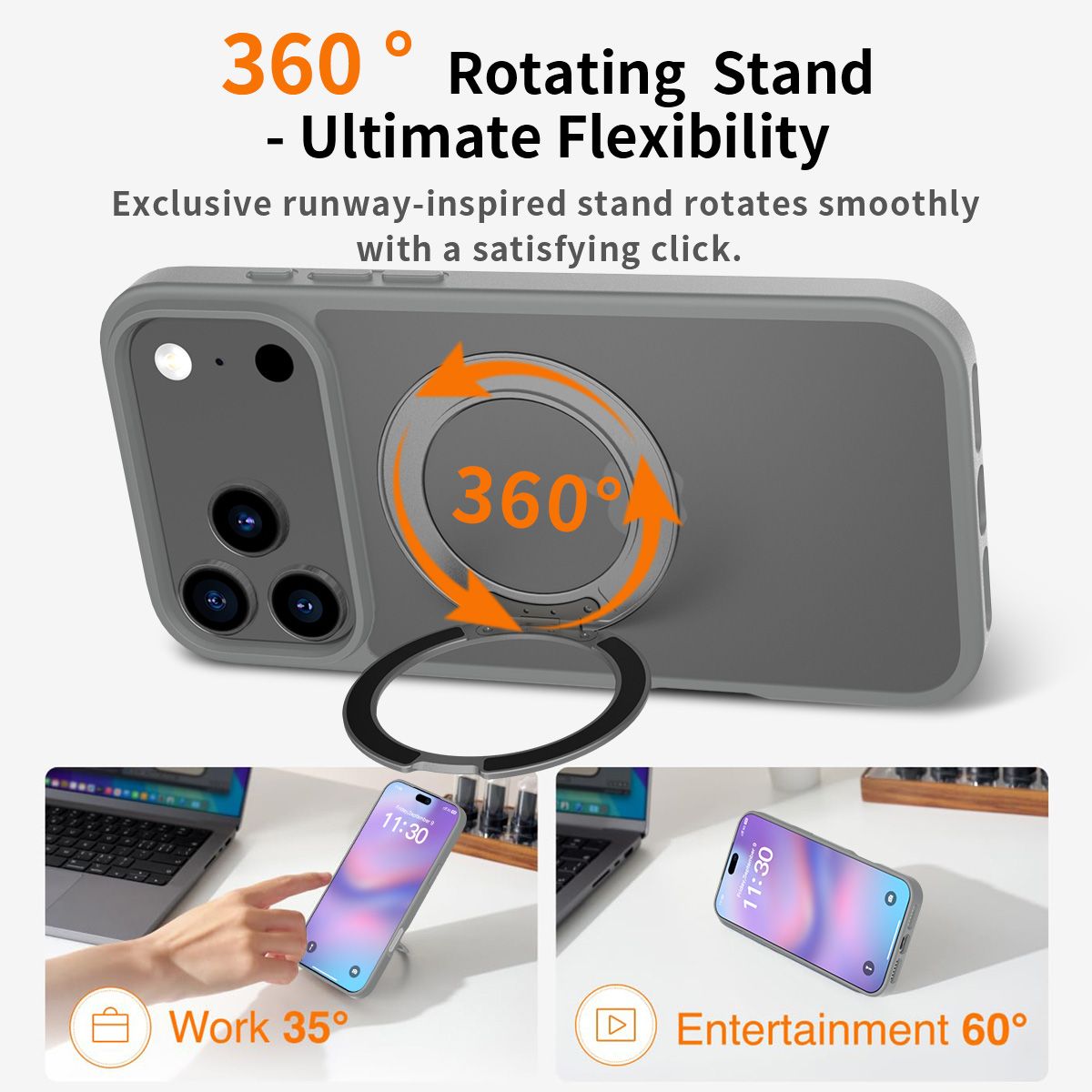 Orbit Frost 360° Rotating Stand Skin-Feel Case — 164