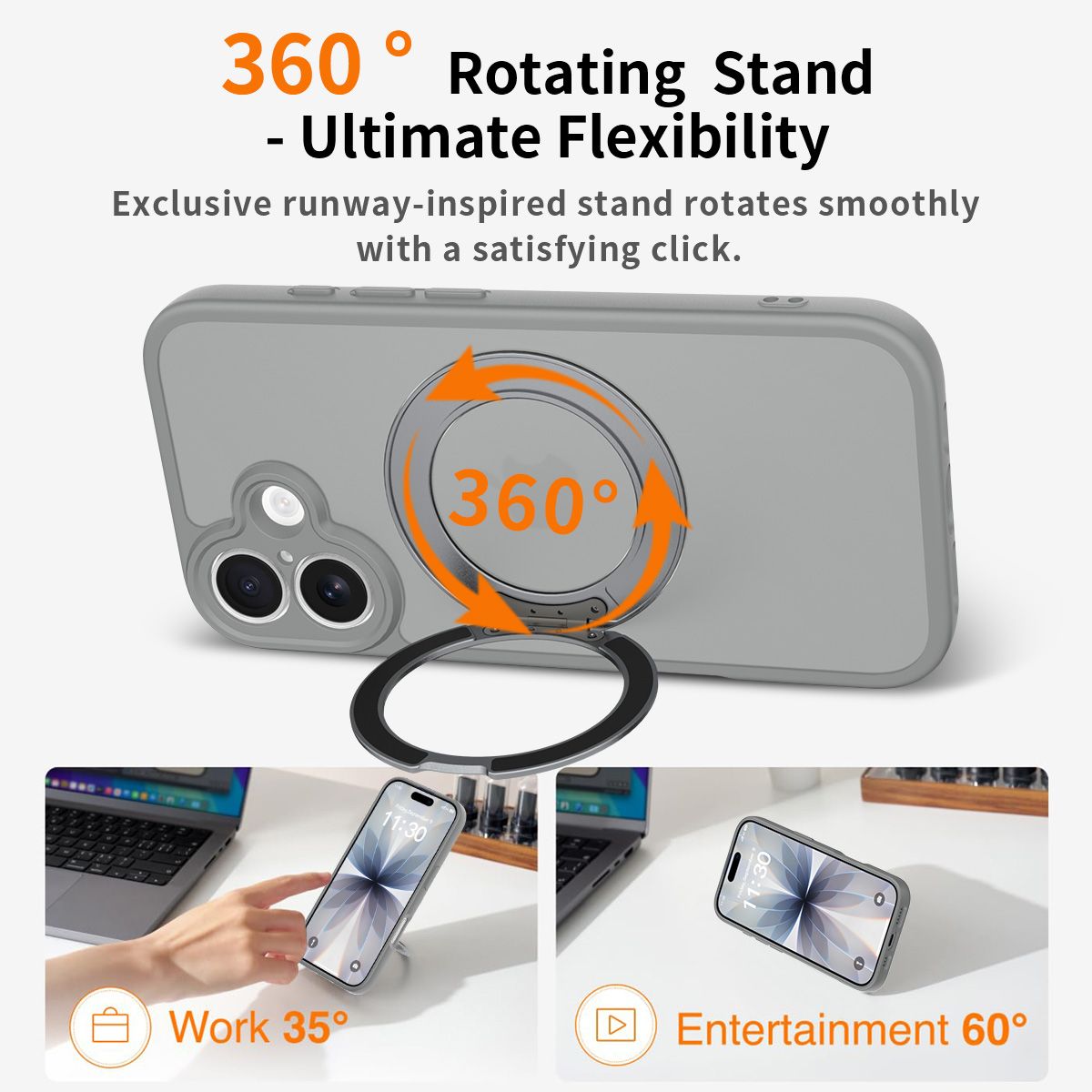 Orbit Frost 360° Rotating Stand Skin-Feel Case — 256