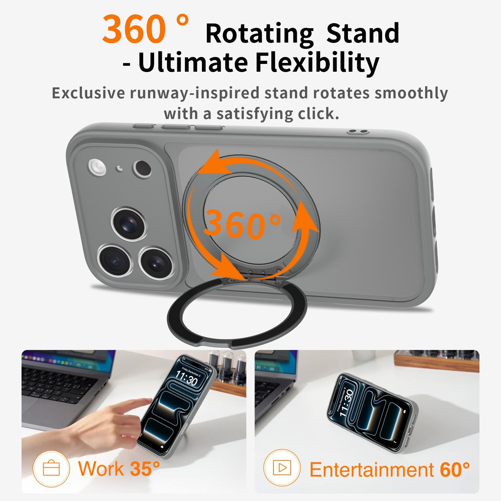 Orbit Frost 360° Rotating Stand Skin-Feel Case — 344