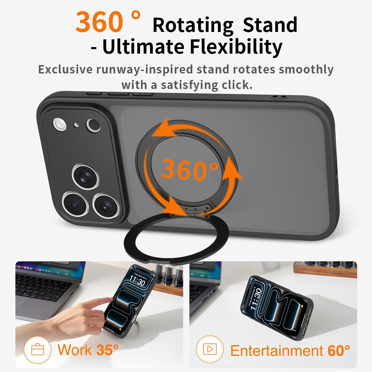Orbit Frost 360° Rotating Stand Skin-Feel Case — 358