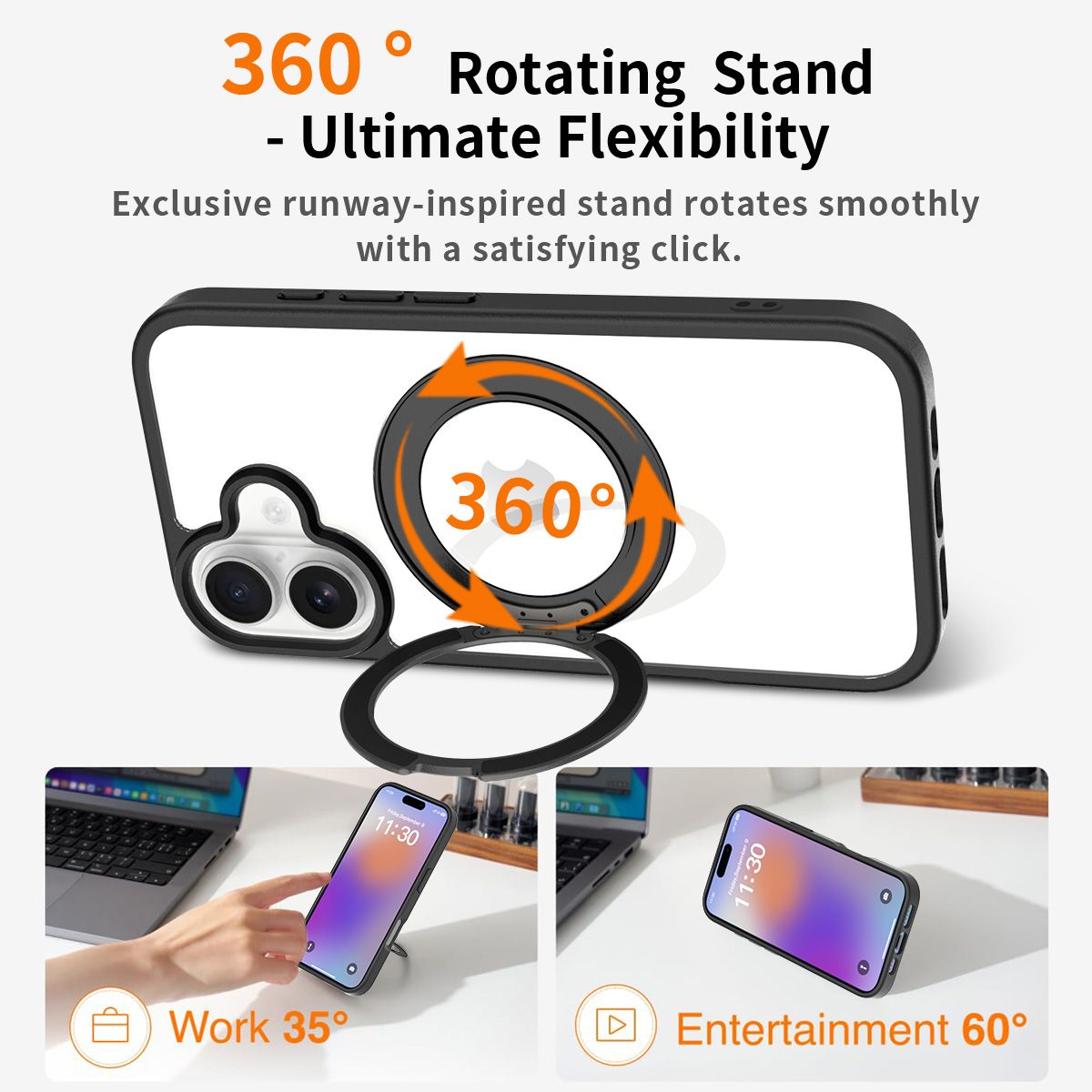 Orbit Prism 360° Rotating Stand Clear Case — 6