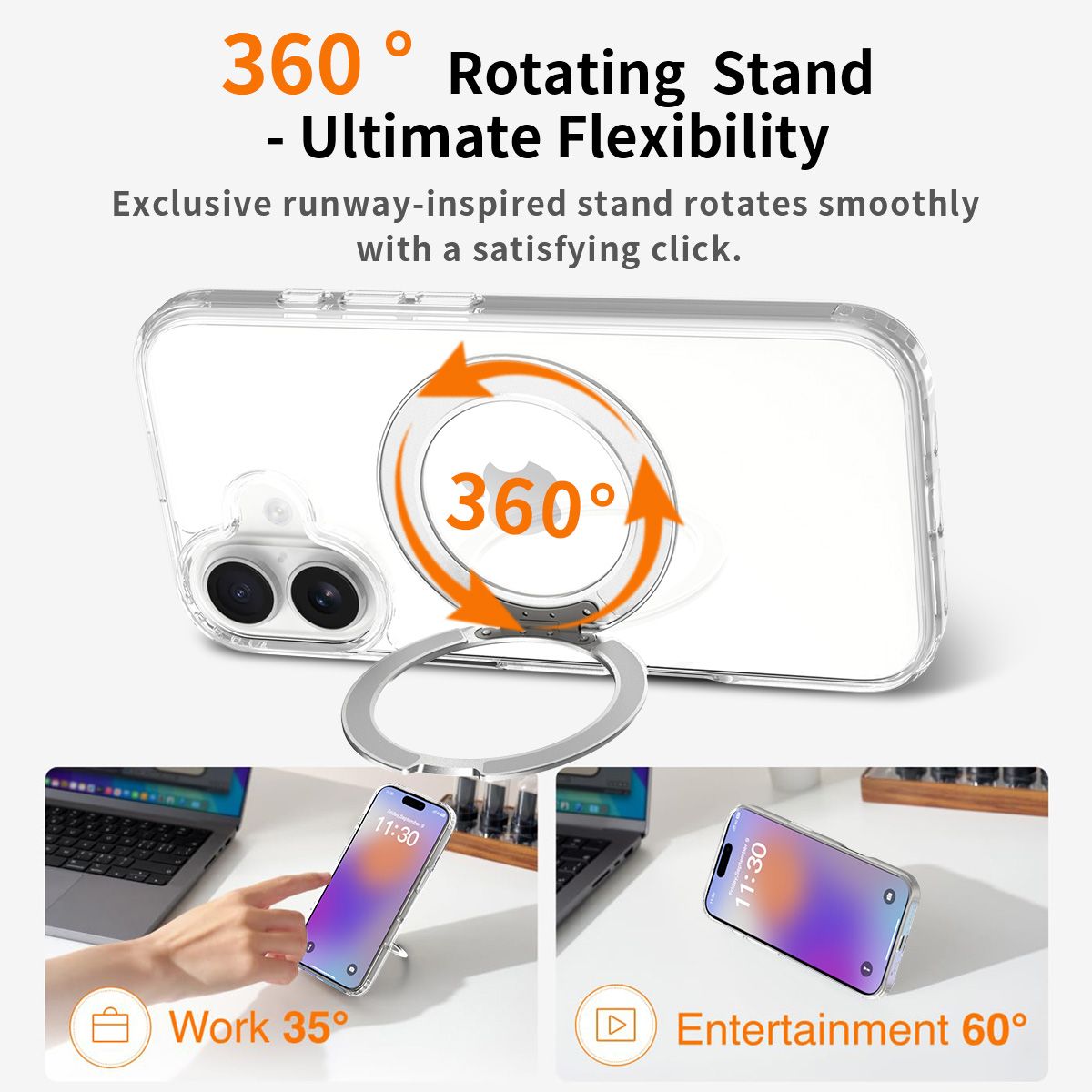Orbit Prism 360° Rotating Stand Clear Case — 14