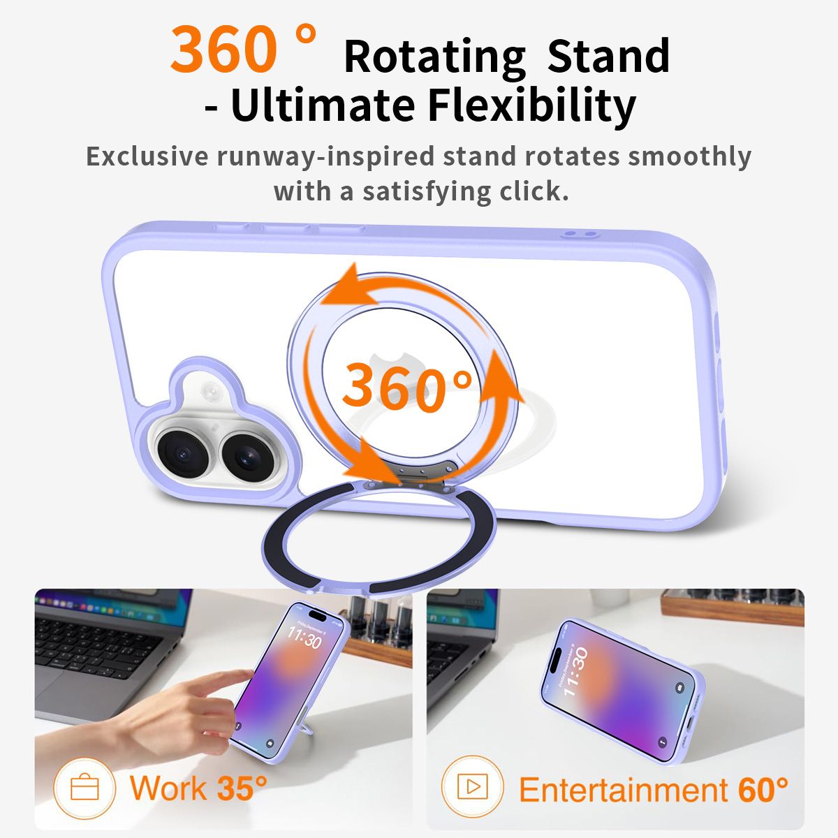 Orbit Prism 360° Rotating Stand Clear Case — 44
