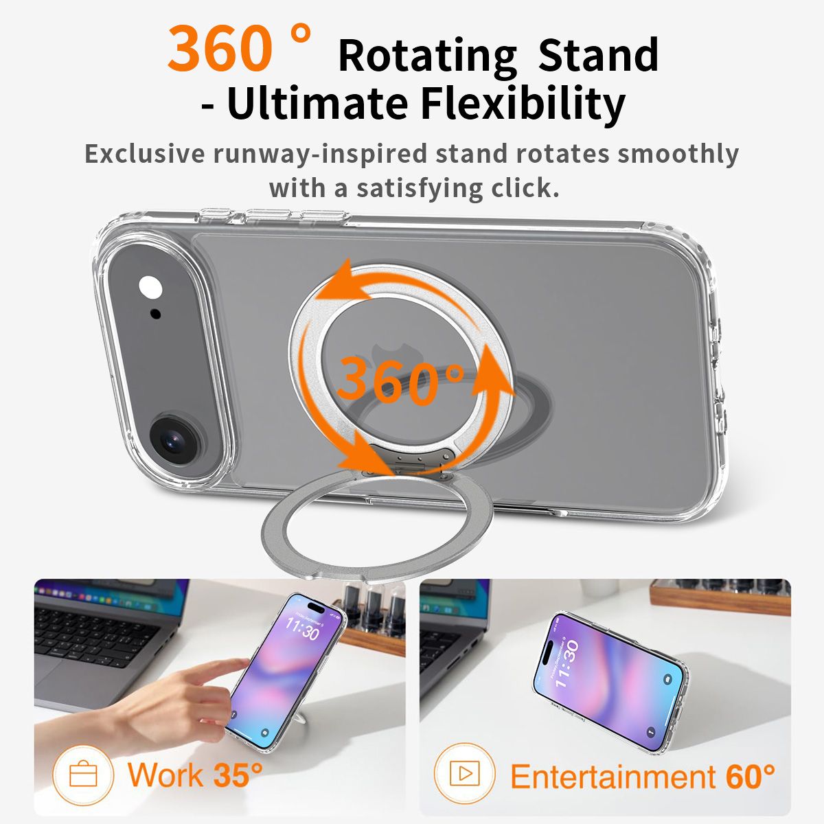 Orbit Prism 360° Rotating Stand Clear Case — 64
