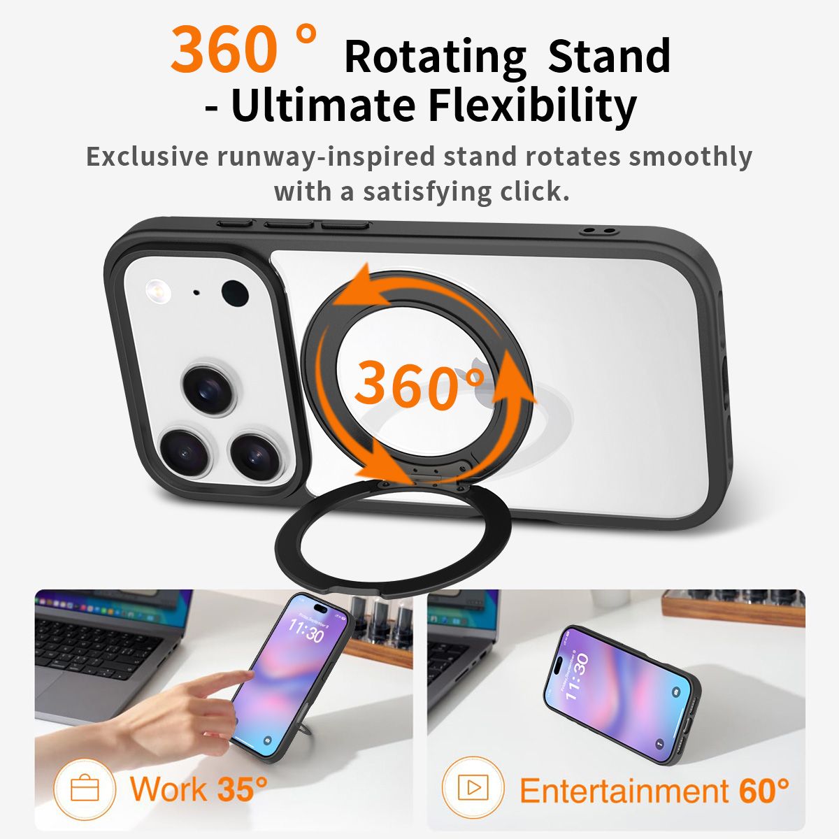 Orbit Prism 360° Rotating Stand Clear Case — 106