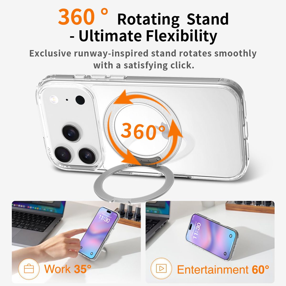 Orbit Prism 360° Rotating Stand Clear Case — 114