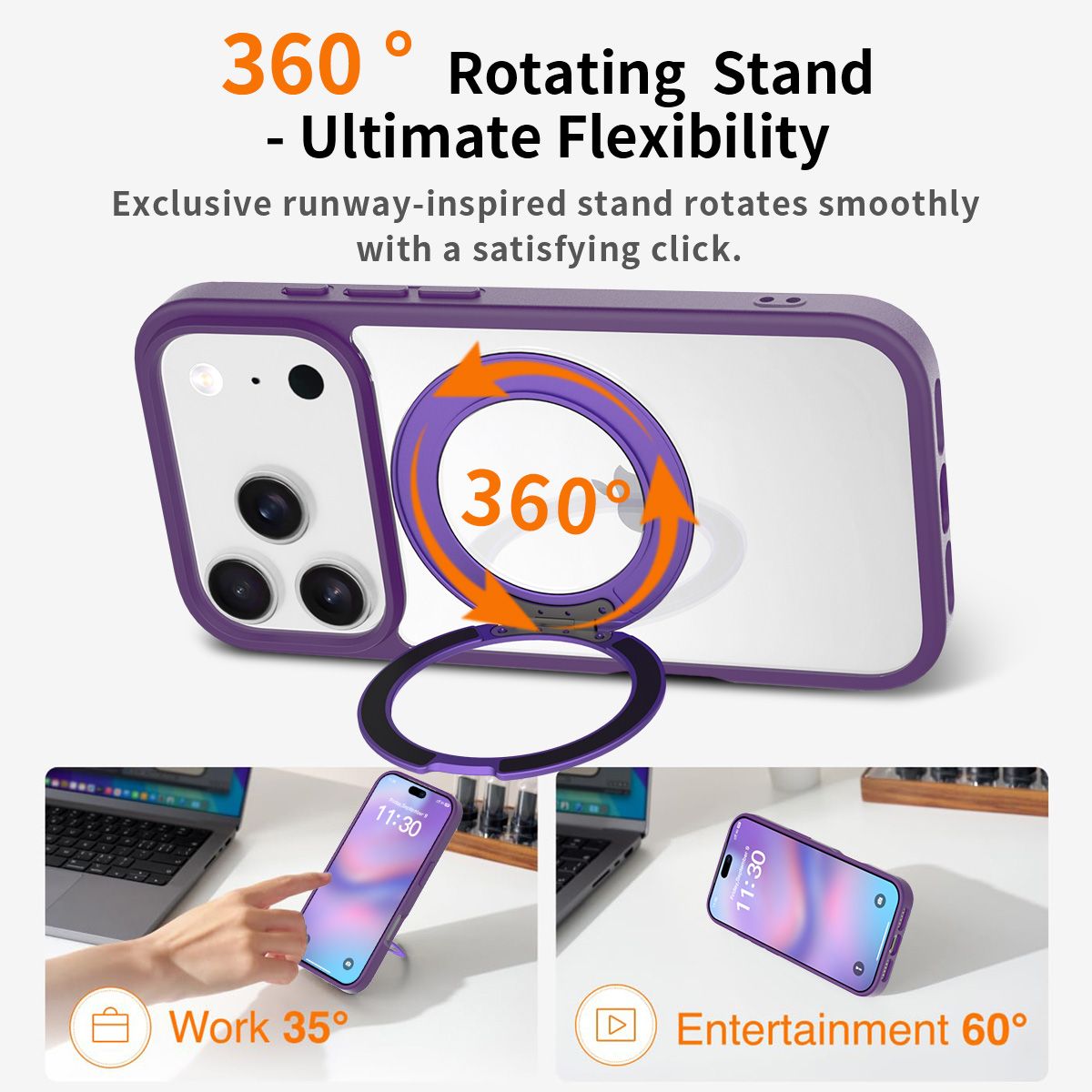 Orbit Prism 360° Rotating Stand Clear Case — 126