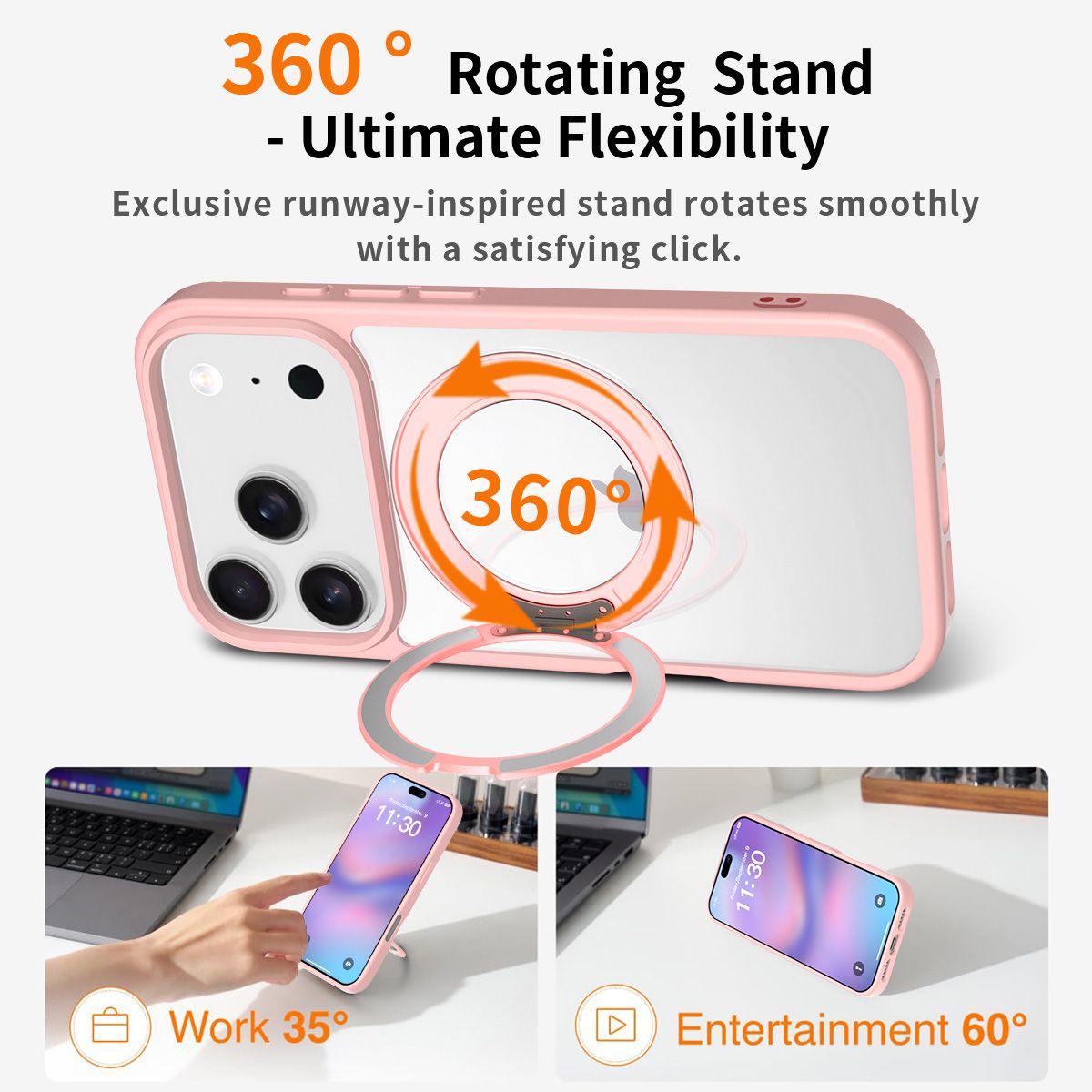 Orbit Prism 360° Rotating Stand Clear Case — 120