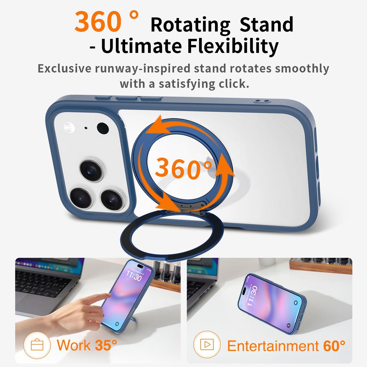 Orbit Prism 360° Rotating Stand Clear Case — 132