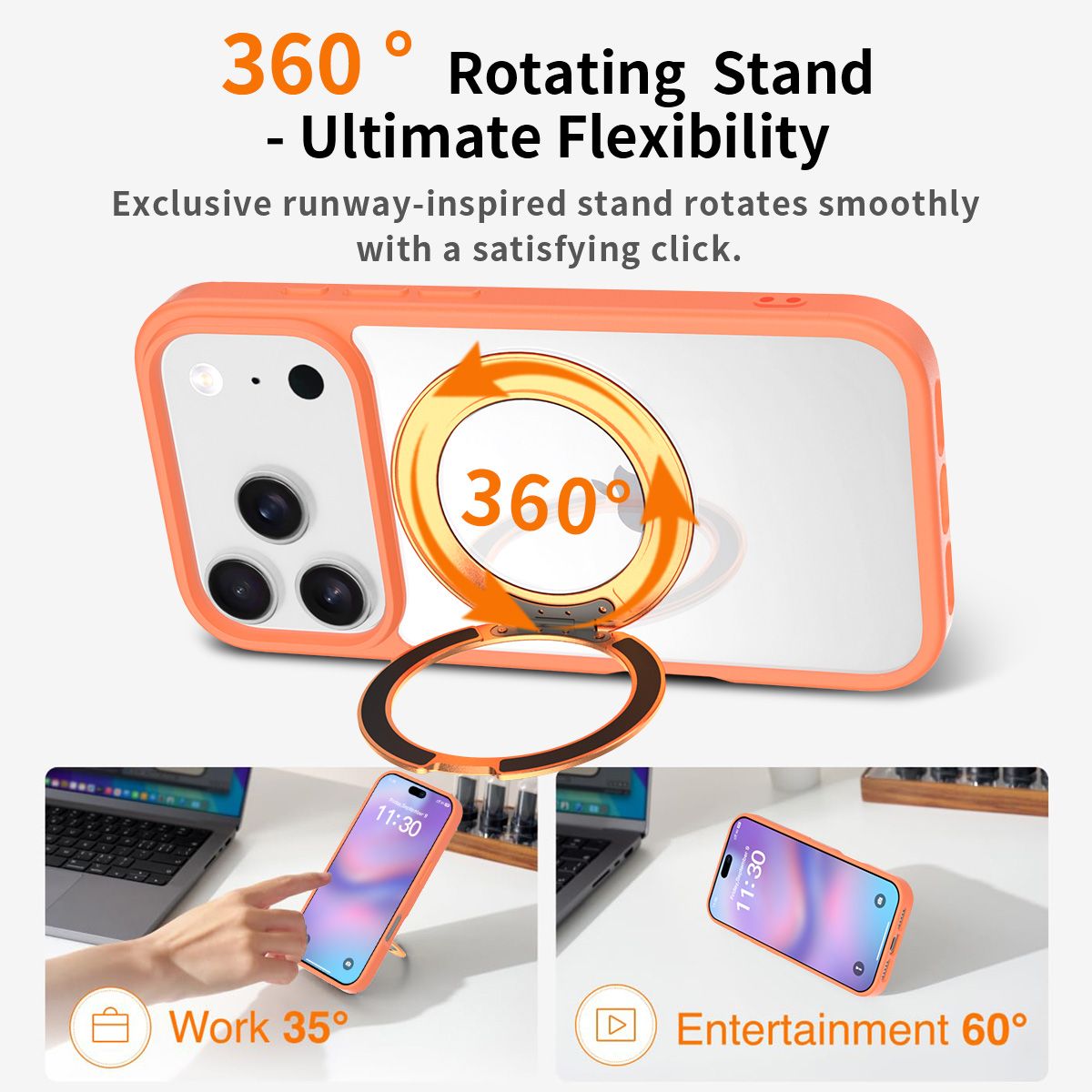 Orbit Prism 360° Rotating Stand Clear Case — 150