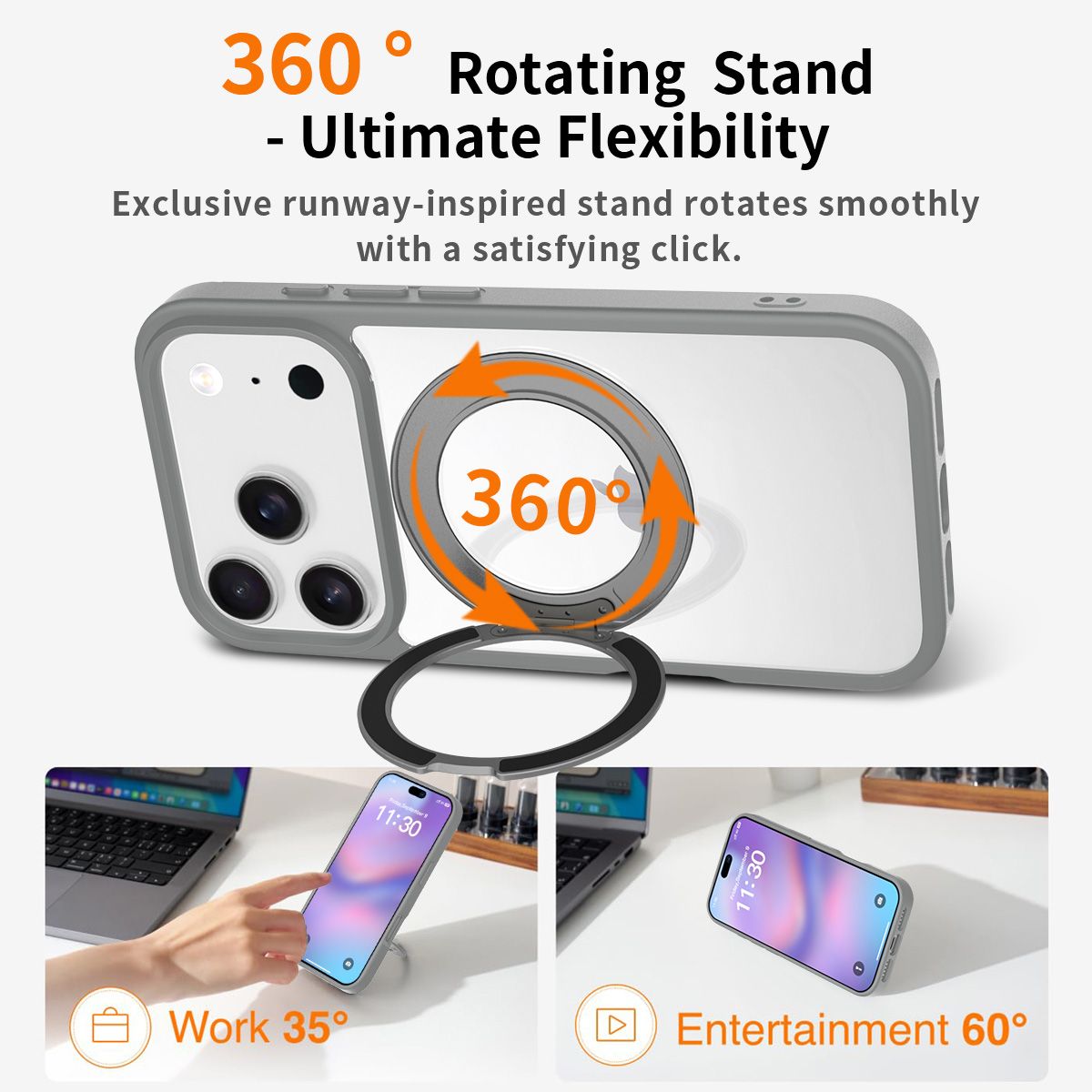 Orbit Prism 360° Rotating Stand Clear Case — 138
