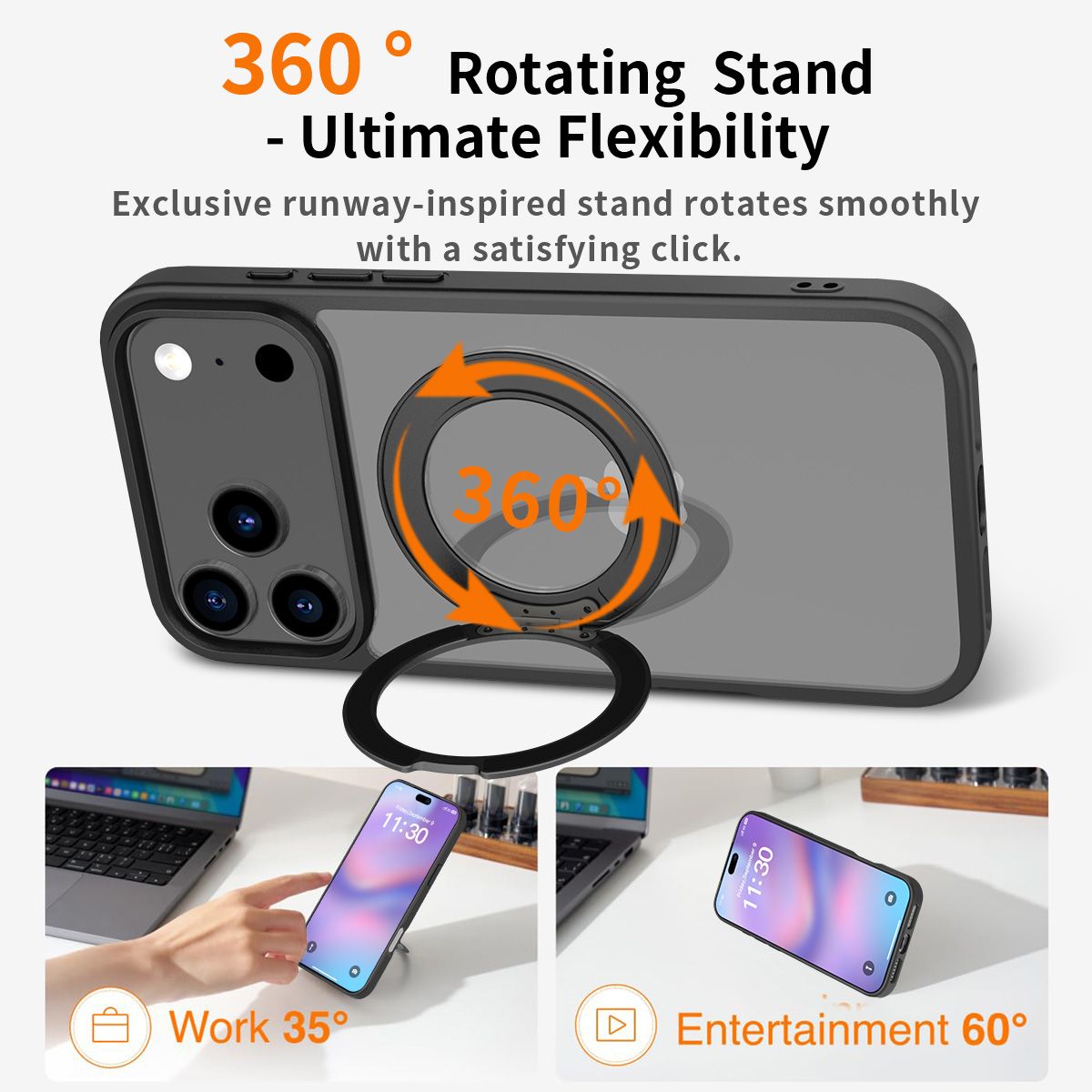 Orbit Prism 360° Rotating Stand Clear Case — 156