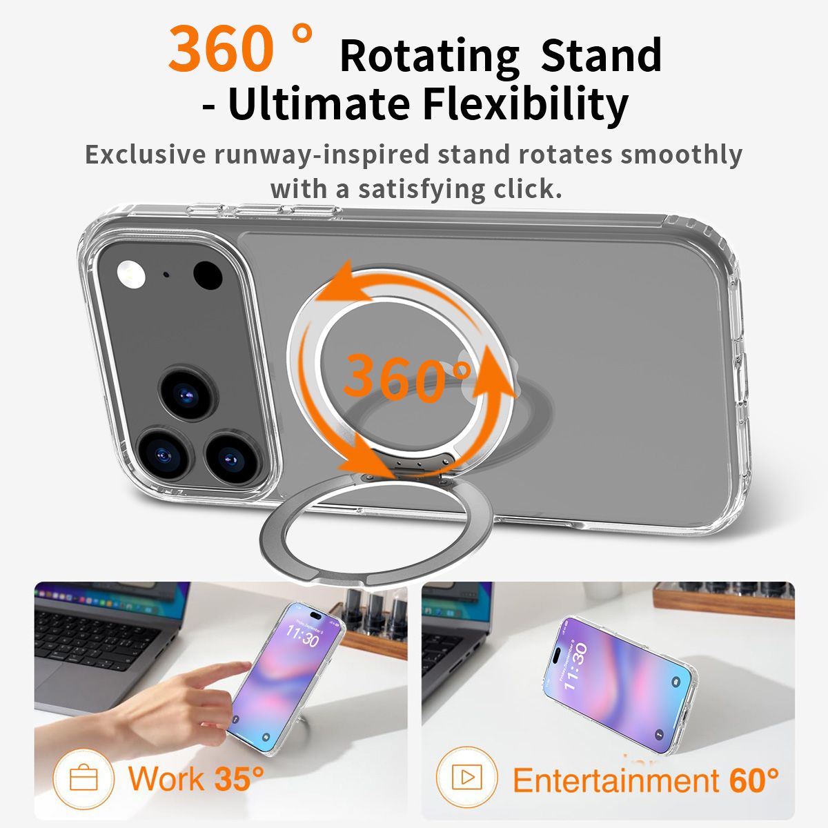 Orbit Prism 360° Rotating Stand Clear Case — 164