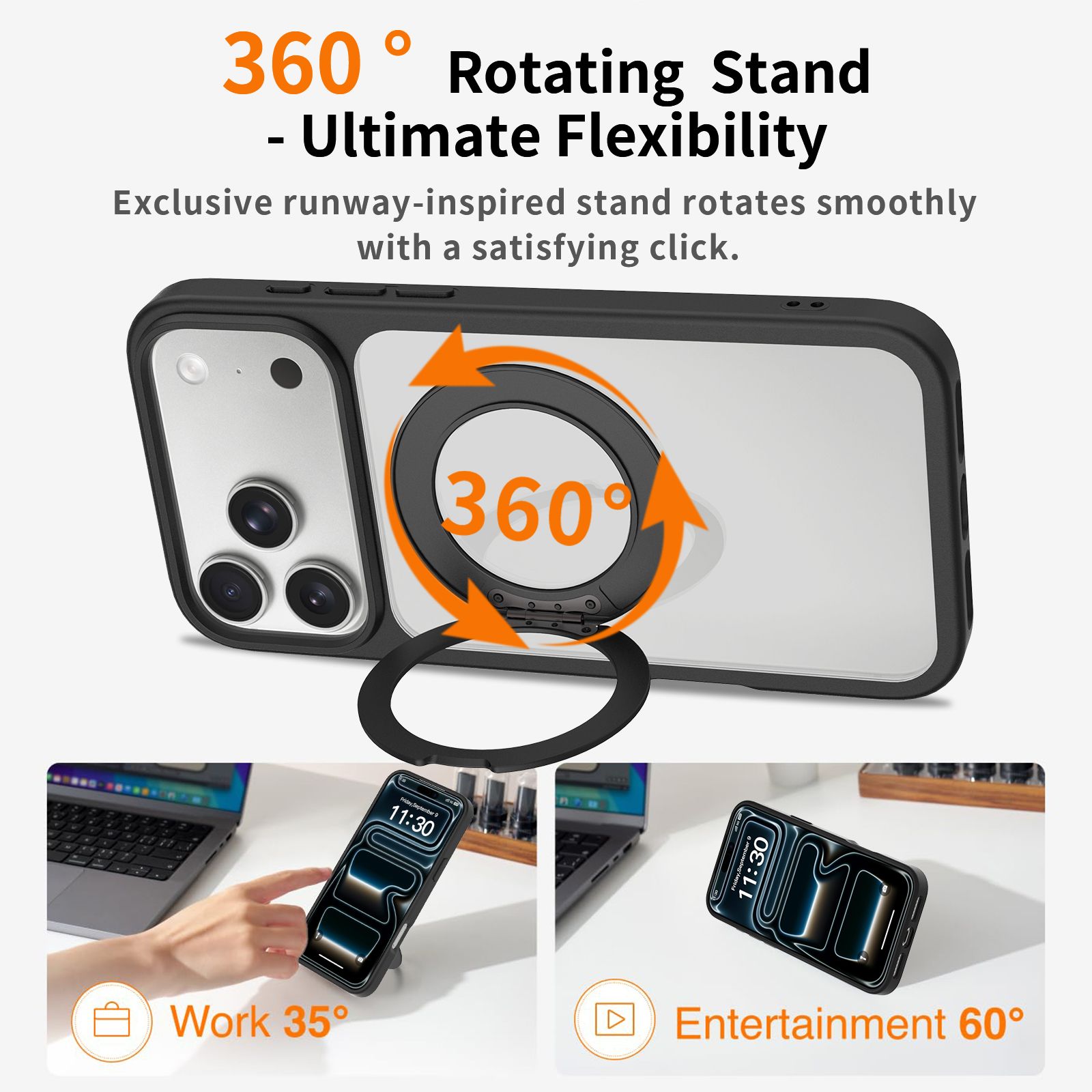 Orbit Prism 360° Rotating Stand Clear Case — 206