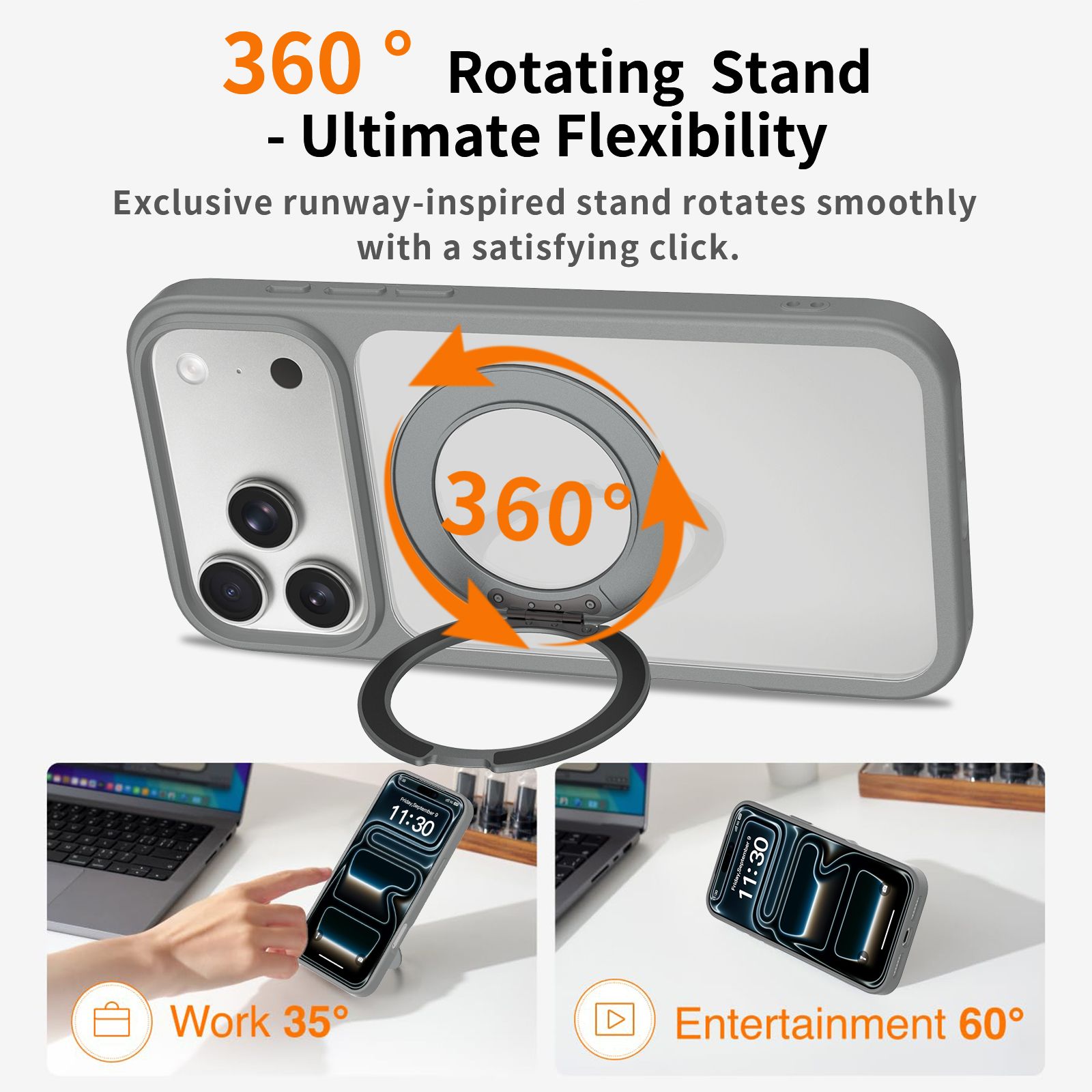 Orbit Prism 360° Rotating Stand Clear Case — 214