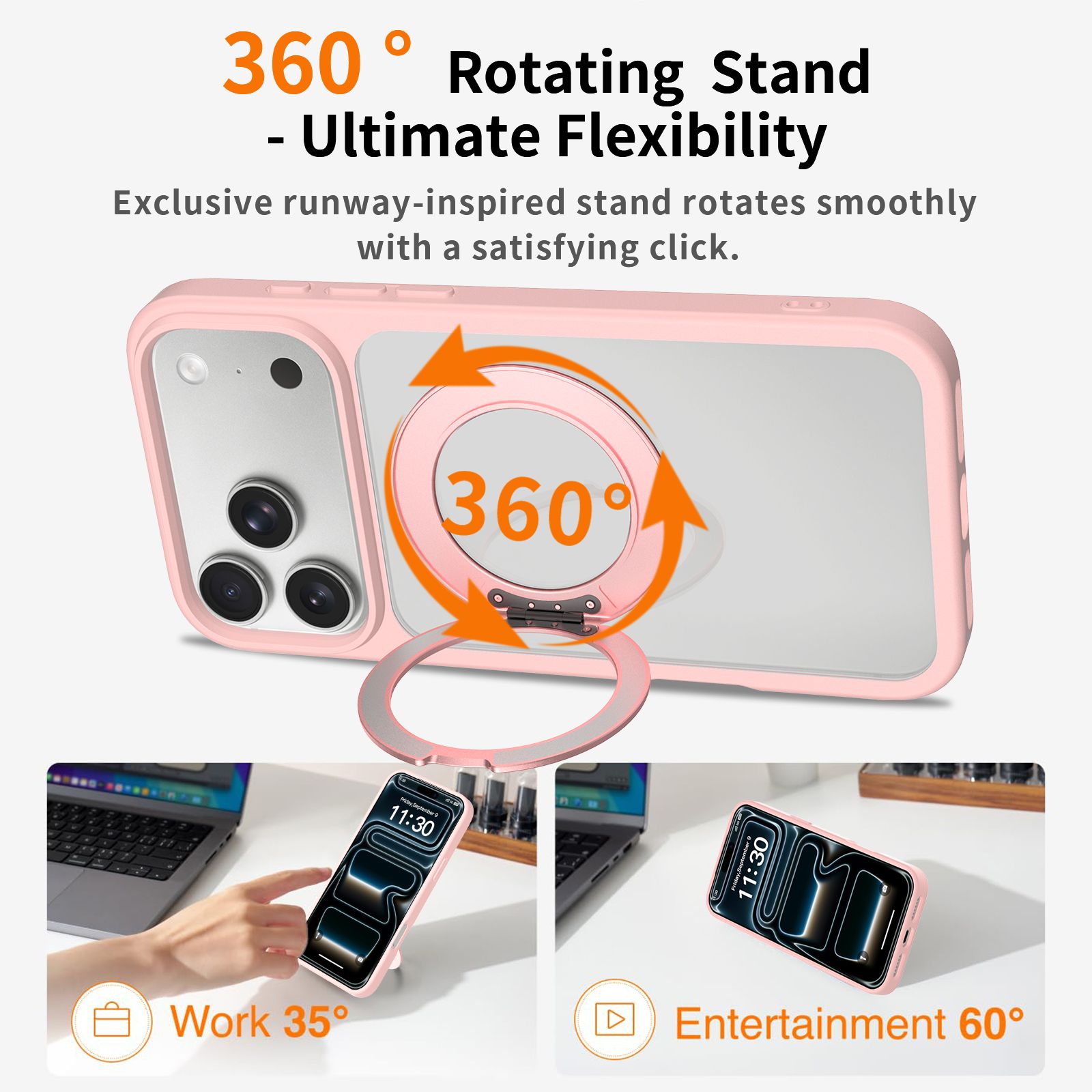 Orbit Prism 360° Rotating Stand Clear Case — 220