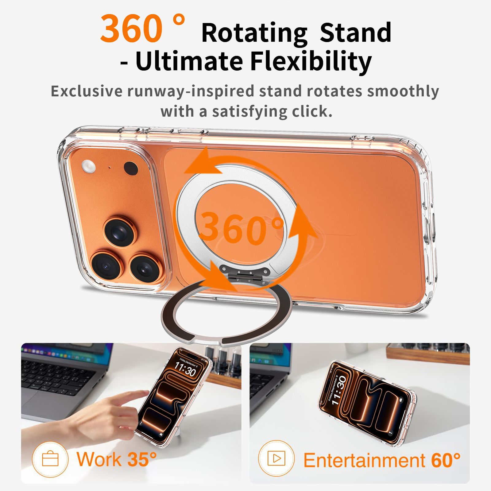 Orbit Prism 360° Rotating Stand Clear Case — 232