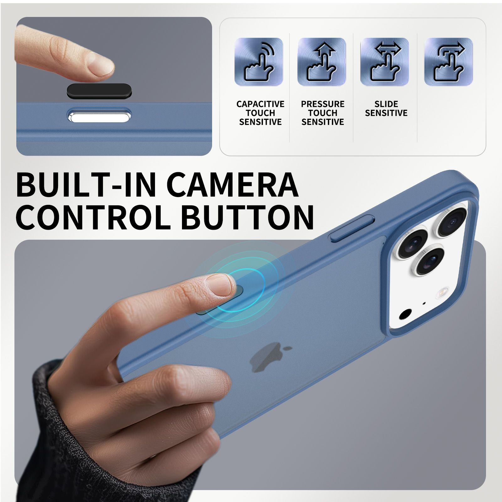 Pulse Translucent Matte Skin Feeling Case with Camera Action Button — 102