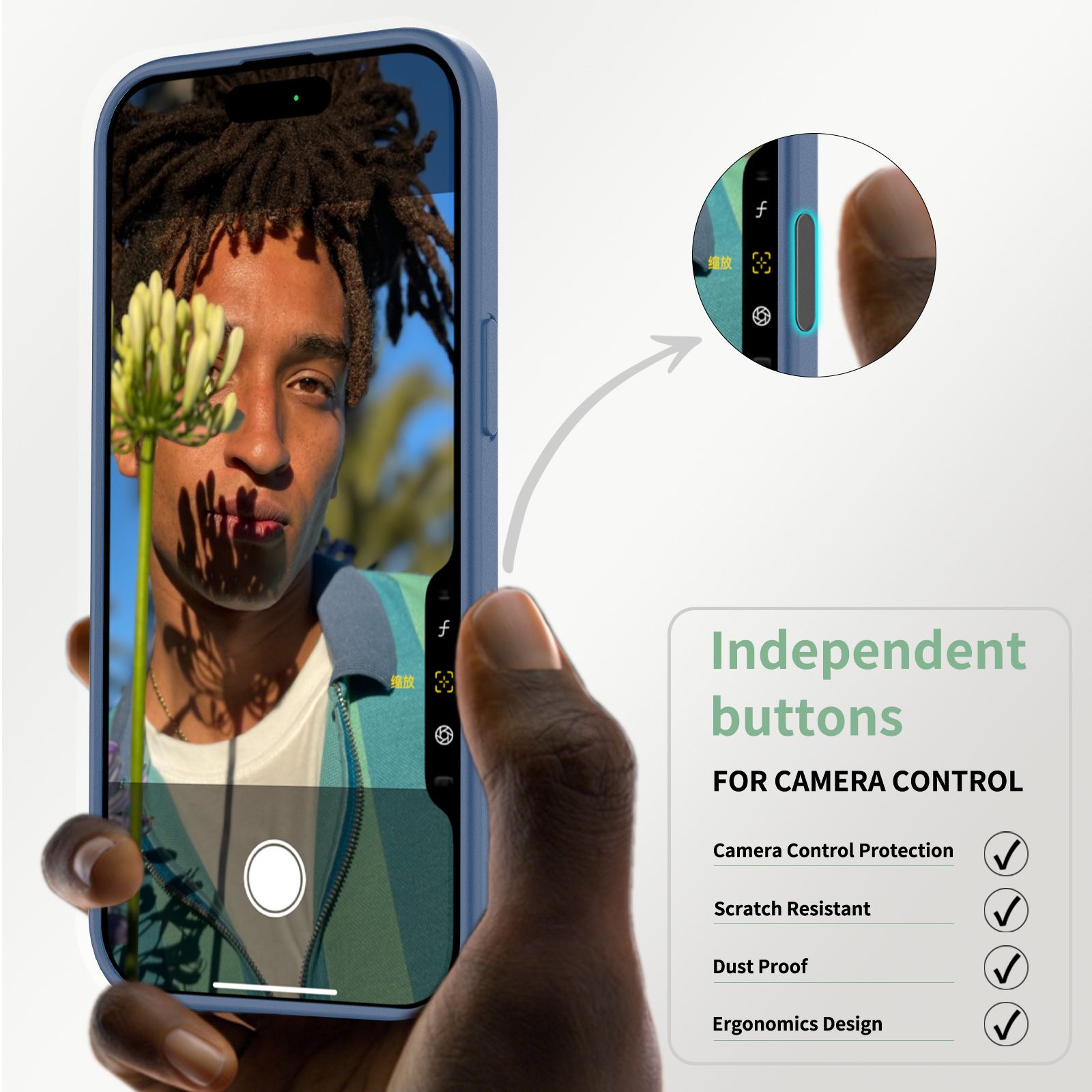 Pulse Translucent Matte Skin Feeling Case with Camera Action Button — 225