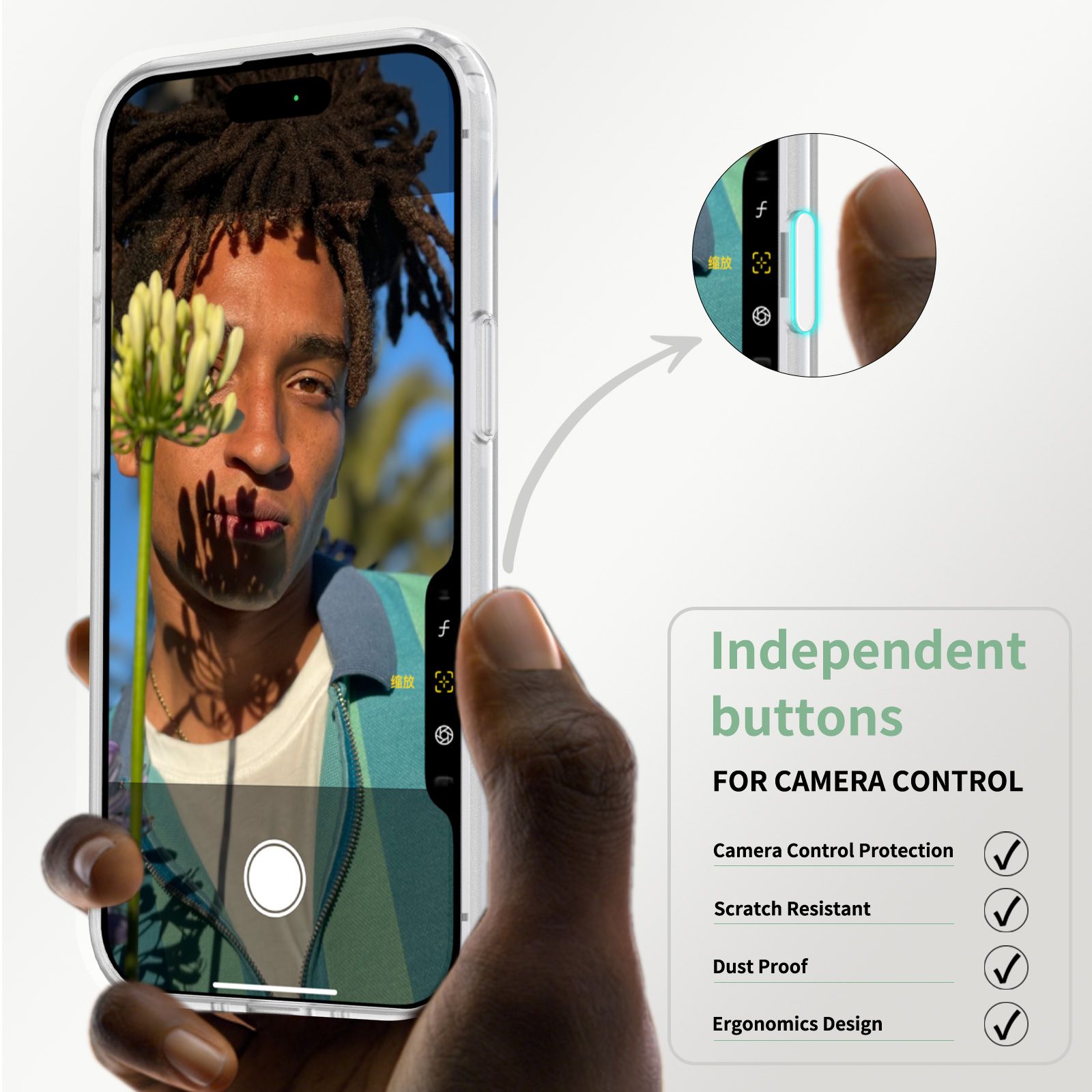 Pulse Translucent Matte Skin Feeling Case with Camera Action Button — 229