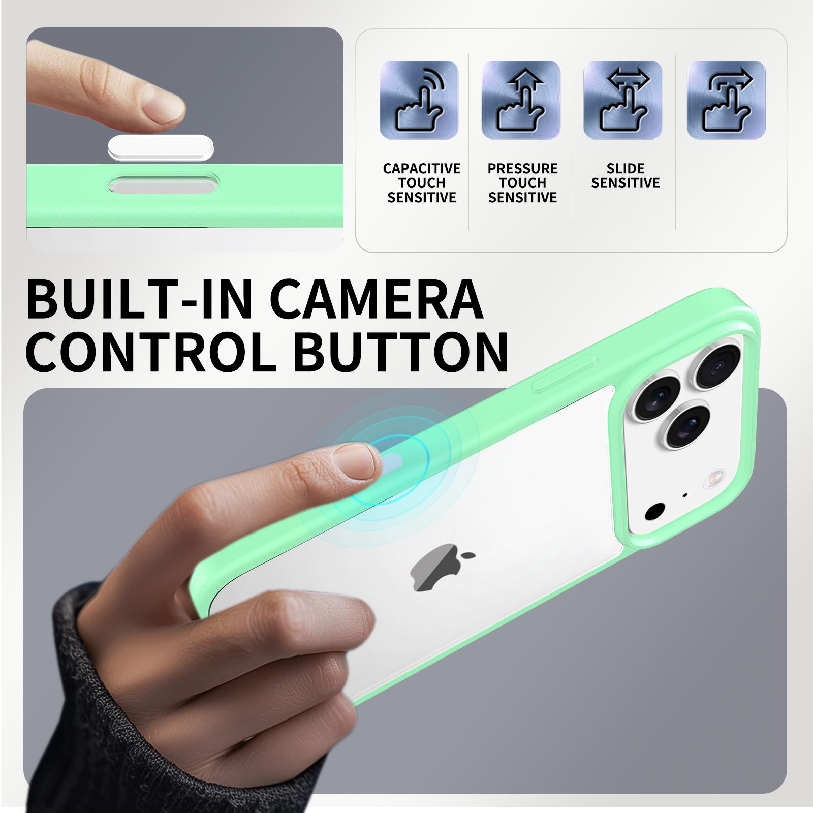 Pulse Prism Clear Case with Camera Action Button — 3