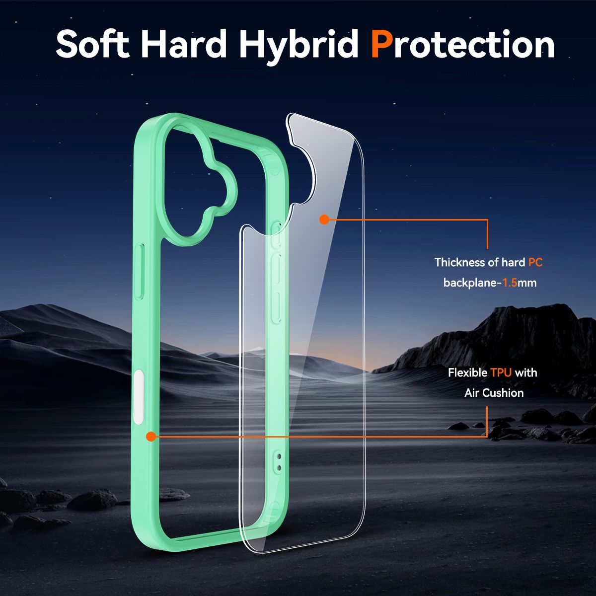 Pulse Prism Clear Case with Camera Action Button — 208