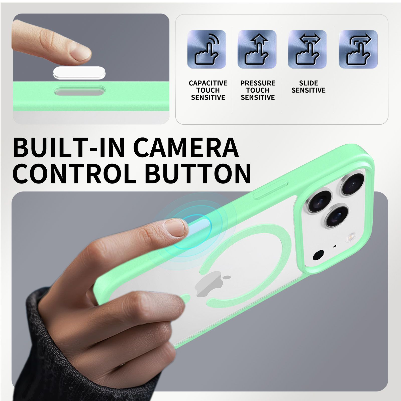 Pulse Prism Magsafe Clear Case with Camera Action Button — 211