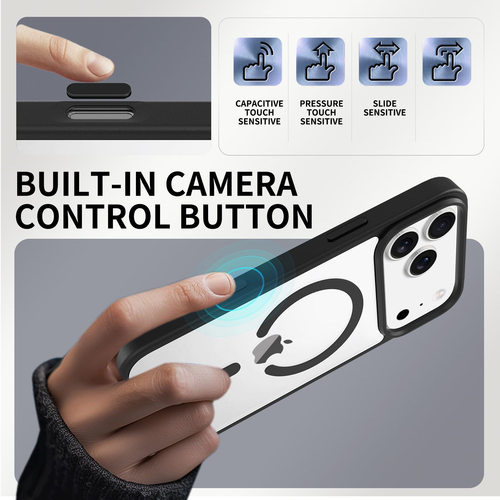 Pulse Prism Magsafe Clear Case with Camera Action Button — 88