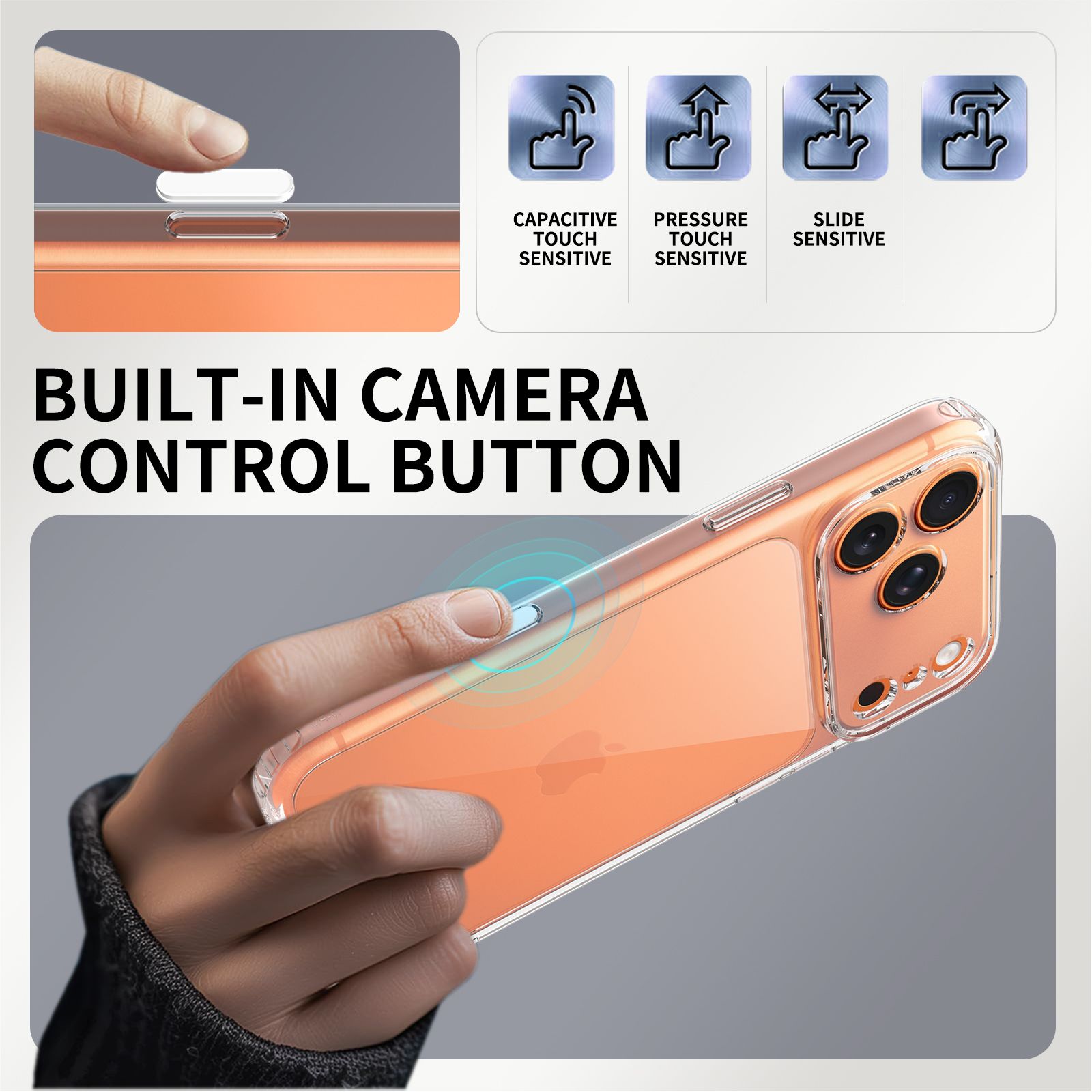 Pulse Aero 1.5MM Anti-Scratch Clear Case with Camera Action Button — 66