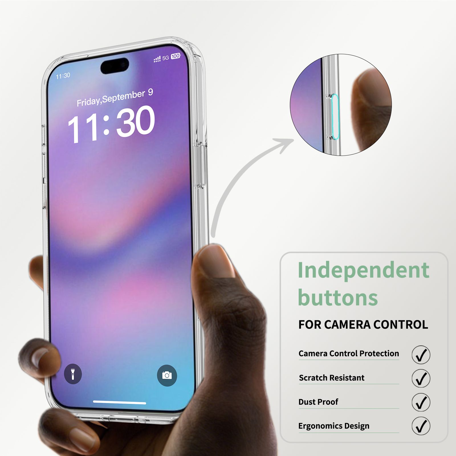 Pulse Aero 1.5MM Anti-Scratch Clear Case with Camera Action Button — 17
